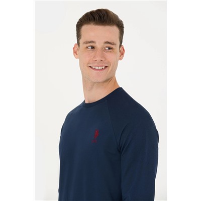 Erkek Lacivert Basic Sweatshirt