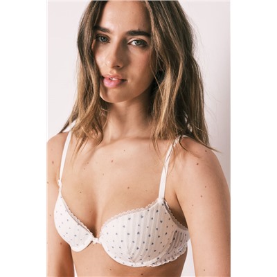 Sujetador clásico algodón blanco corazones BEAUTIFUL