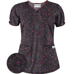 UA Soft Stitch Black Scrub Top