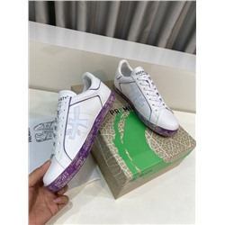 Кроссовки с контрастной яркой подошвой  4 цвета ПРЕМИА*ТА