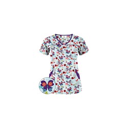 Happy Scrubs® Oh Happy Day Amazing Aqua Print Scrub Top