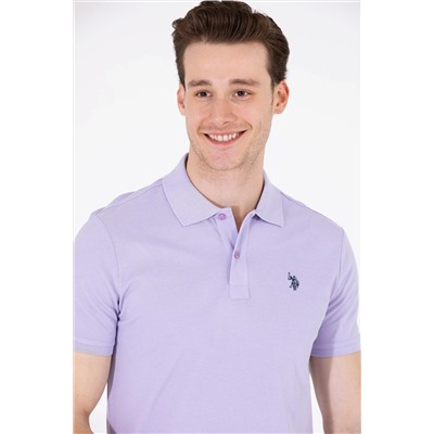 Erkek Lila Basic Polo Yaka Tişört