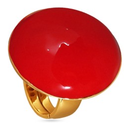 Кольцо 3см Геометрия (эмаль алая; покрытие золото), Есть комплект