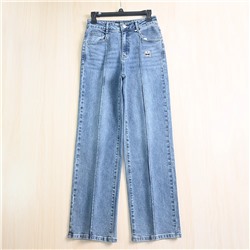 Женские прямые джинсы Kar*l Lagerfel*d со строчками в виде "стрелки"