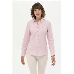 Kadın Pudra Uzun Kollu Basic Gömlek