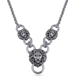 Колье Король лев (покрытие античное серебро) 55-60см, Есть комплект
