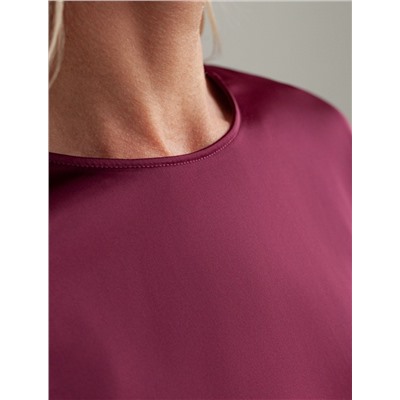 Блузка из сатина с коротким рукавом