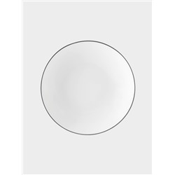 Тарелка суповая, 18,5х5 см, фарфор P, белая, с серебристым кантом, White Platinum