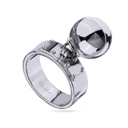 Кольцо Геометрия (бусина 14мм; покрытие родий), Есть комплект