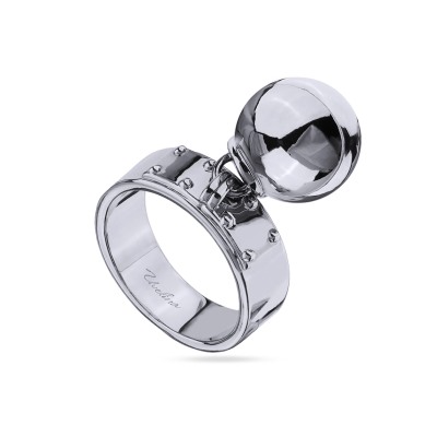 Кольцо Геометрия (бусина 14мм; покрытие родий), Есть комплект