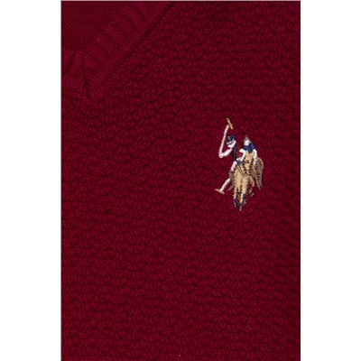 Erkek Çocuk Bordo V - Yaka Triko Kazak