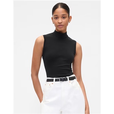 Modern Ribbed Mockneck Tank Top