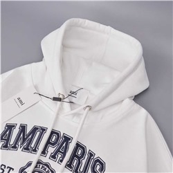 Хлопковый свитер с капюшоном и вышитыми буквами АМ*И