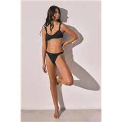 Top bikini negro semi brillante