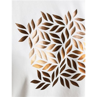 Лонгслив с принтом из премиального хлопка с эластаном