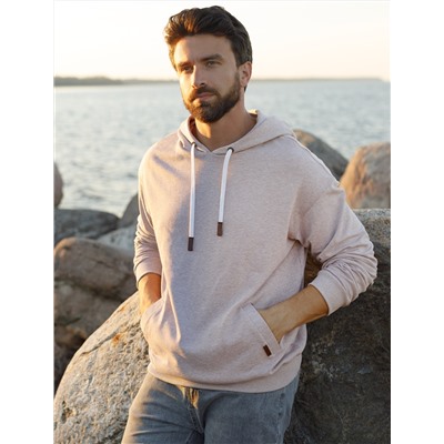 Худи из эластичного футера трехнитки с эффектом меланж