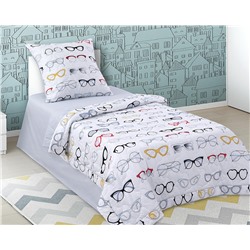Комплект для сна с одеялом и стеганными наволочками Очки, перкаль