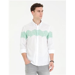 Açık Yeşil Regular Fit Uzun Kollu Gömlek