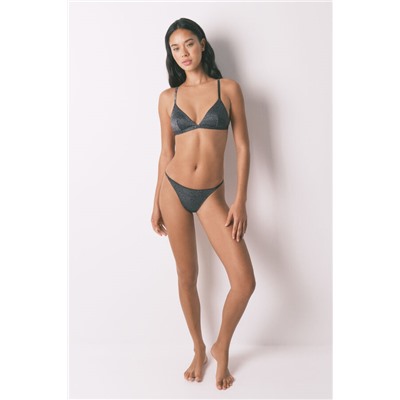 Tanga lurex terciopelo negro