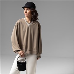 Свитшот с акцентными швами, Успех в руках (бежевый)