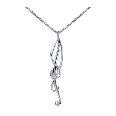 Кулон Узоры (покрытие родий) 85-90см, Есть комплект