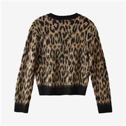 Massim*o Dutt*i шерстяной женский пуловер с леопардовым жаккардом, экспорт.