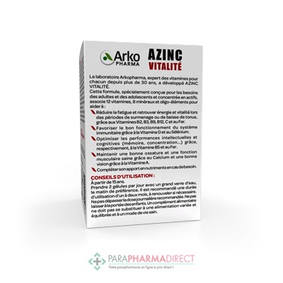 ArkoPharma Azinc Vitalité 60 gélules