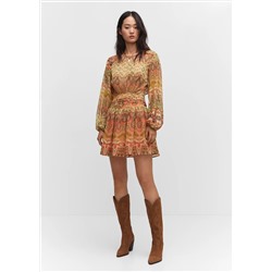 Vestido estampado aberturas