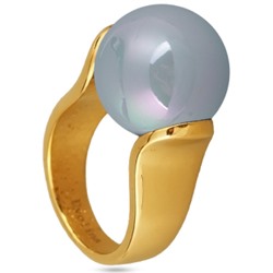 Кольцо (Майорка 16мм голубая; покрытие золото), Есть комплект