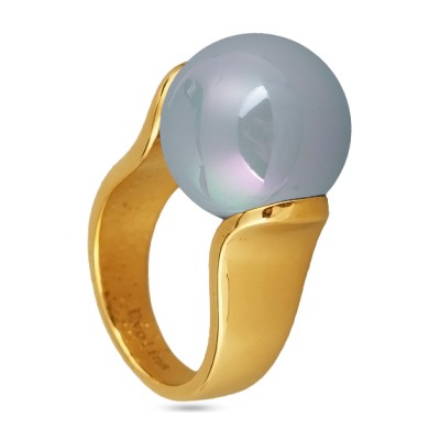 Кольцо (Майорка 16мм голубая; покрытие золото), Есть комплект