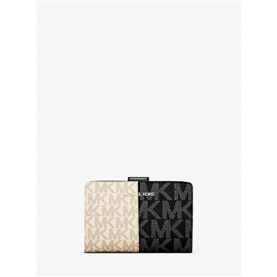 Michael Kors Outlet Jet Set Medium Two-Tone Logo Wallet