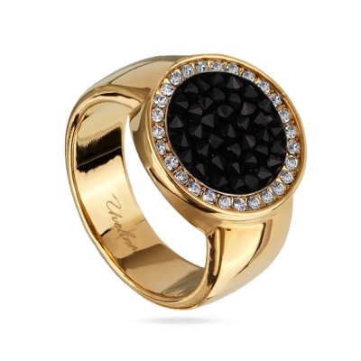 Кольцо Галактика (кристаллы SW черные; покрытие золото), Есть комплект