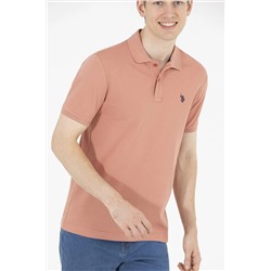 Erkek Pudra Basic Polo Yaka Tişört