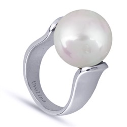 Кольцо (Майорка 16мм белая; покрытие родий), Есть комплект