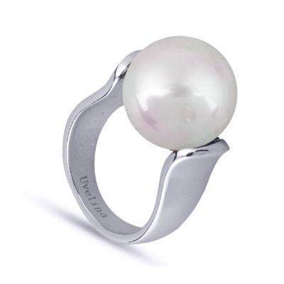 Кольцо (Майорка 16мм белая; покрытие родий), Есть комплект