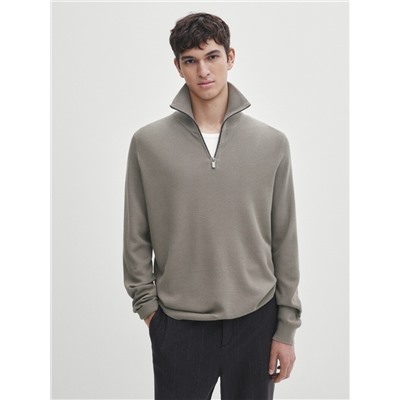 Jersey punto nido de abeja confort cuello mock