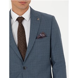 %100 Yün Koyu Mavi Ekstra Slim Fit Takım Elbise