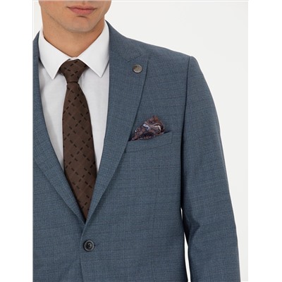 %100 Yün Koyu Mavi Ekstra Slim Fit Takım Elbise