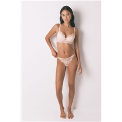 Tanga encaje lurex rosa