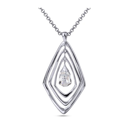 Кулон Румба (кристаллы SW белые; покрытие родий) 88-93см, Есть комплект