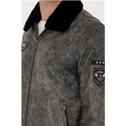 Erkek Antrasit Deri Ceket