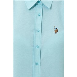 Kadın Turkuaz Uzun Kollu Basic Gömlek