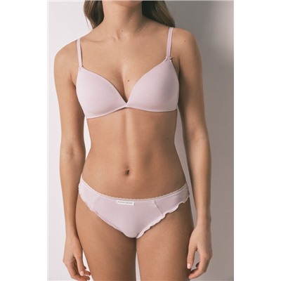 Pack 2 bragas clásicas algodón rosa y estampado blanco