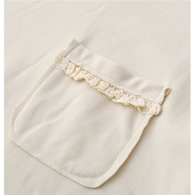 Женская свободная кофта с длинными рукавами и кружевной отделкой