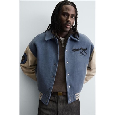 PATCHED QUILTED BOMBER JACKET