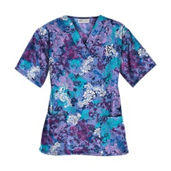 UA Romantic Scroll Royal Print Scrub Top