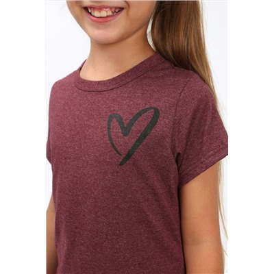 Детская футболка Сердечко бордо арт. ФУ/сердечко-бордо НАТАЛИ #876153