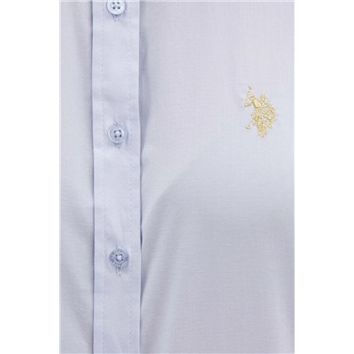 Kadın Açık Mavi Uzun Kollu Basic Gömlek