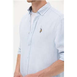 Erkek Açık Mavi Uzun Kollu Gömlek