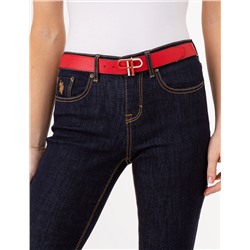 LADIES 30MM ENAMEL REVERSIBLE DOUBLE P BELT